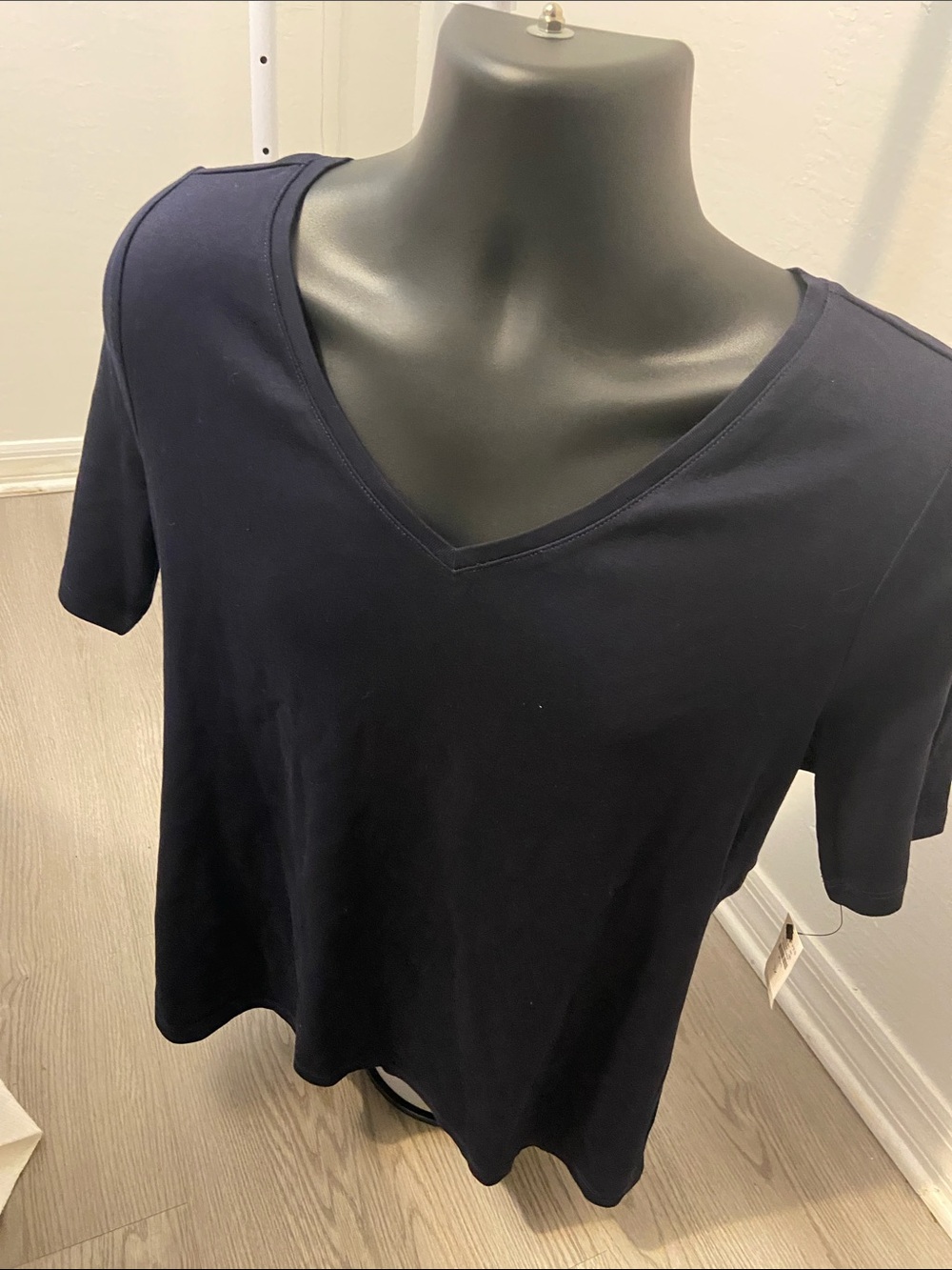 Classic V-Neck Women's Top - Navy